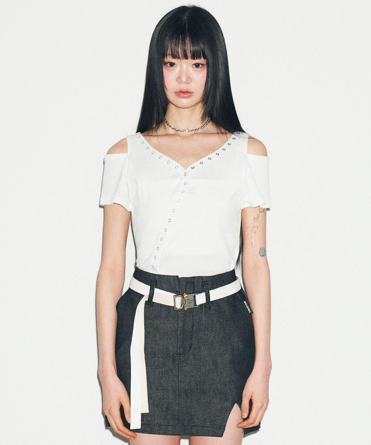 닐링(NILLRING) T19.00 Snep point Short-sleeved cardigan _ White