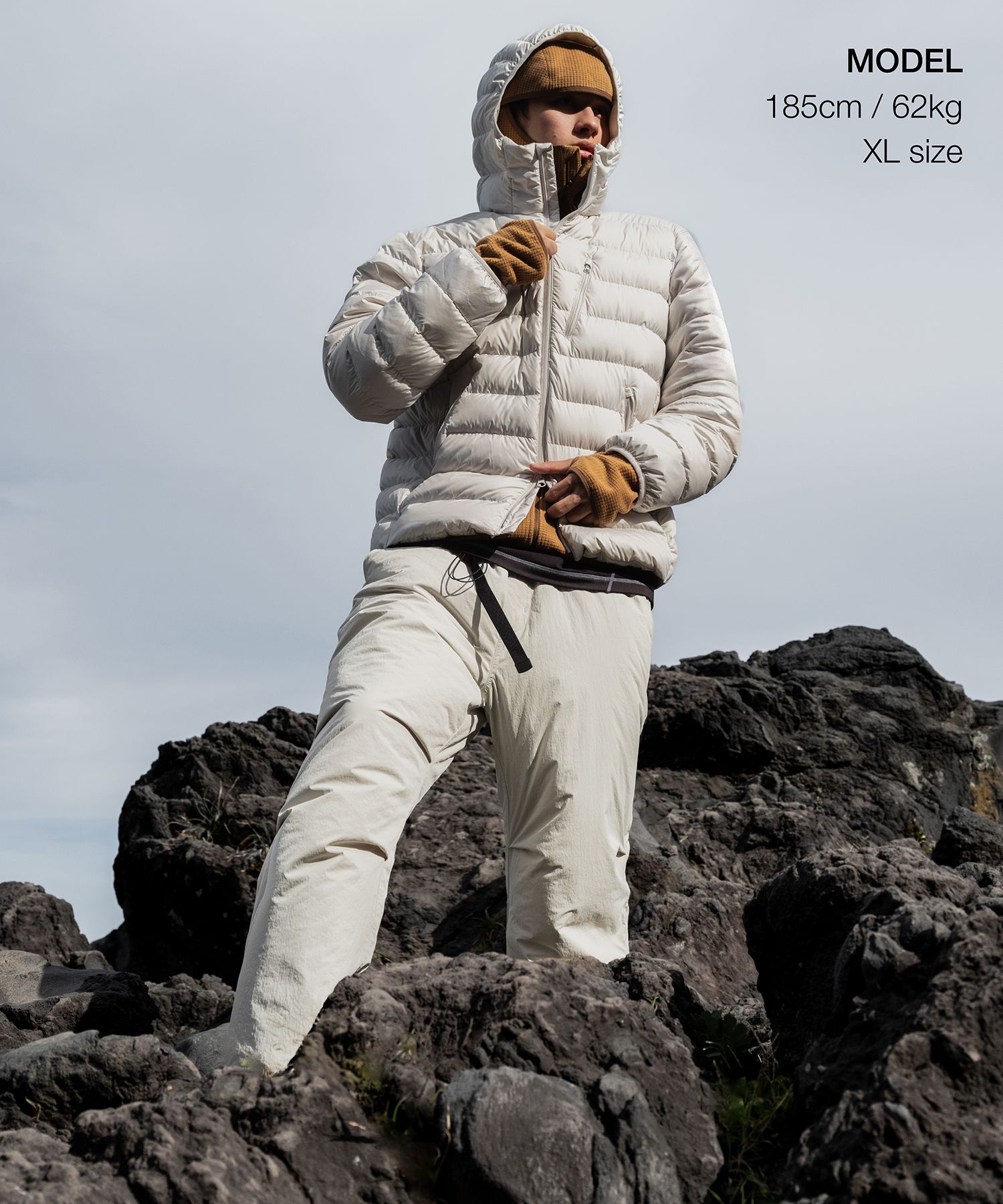 stone ホワイト ダウンジャケット フード付き MUSINSA公式 | MUSINSA STANDARD シティレジャーフード付きライト