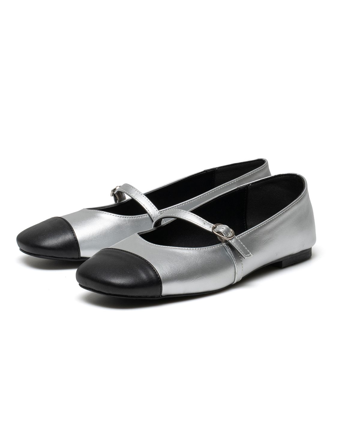 포른른(FORRR) Point toe Maryjane Flat - Silver