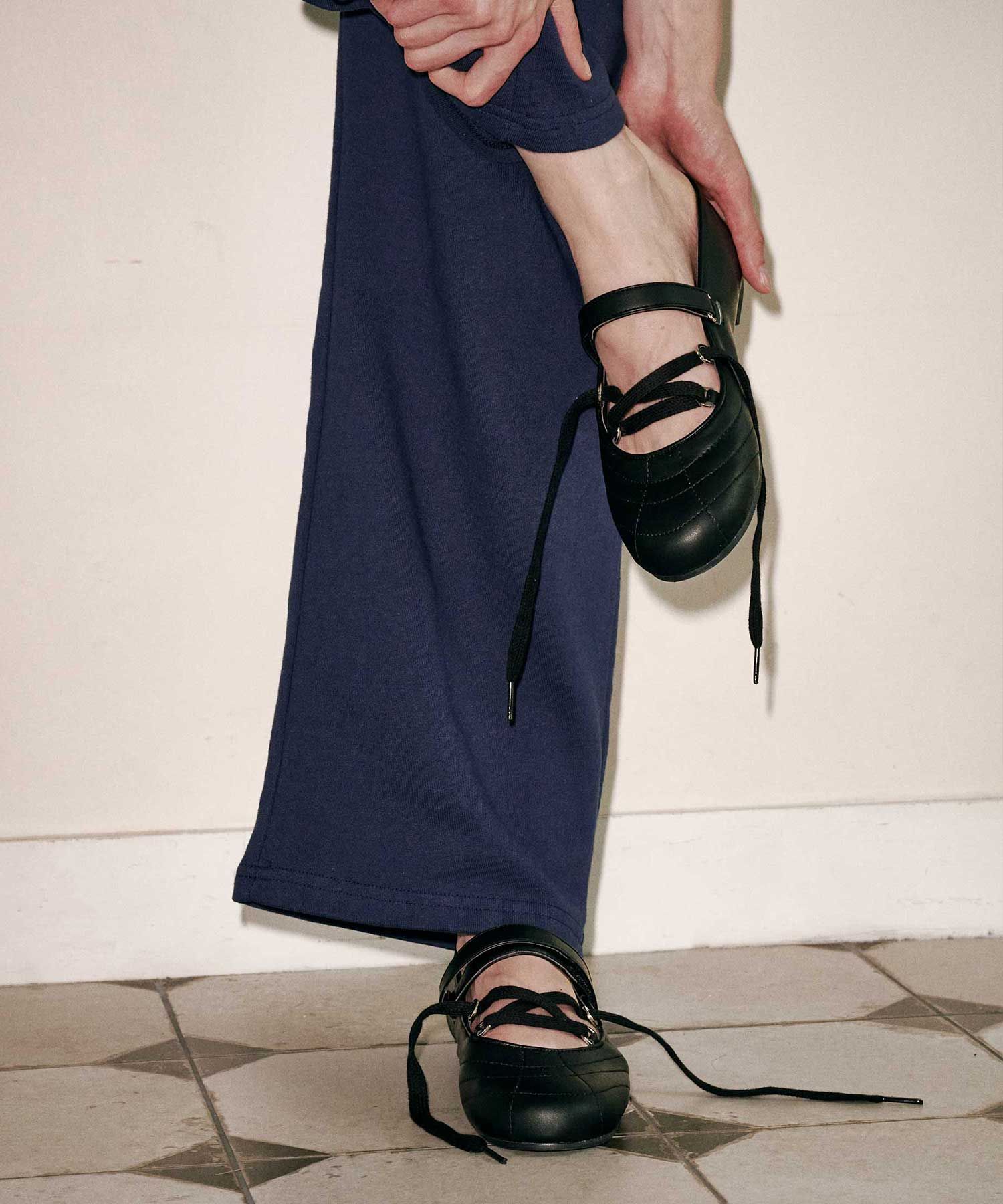 MUSINSA | FORRR Quilting Lace Maryjane - Black