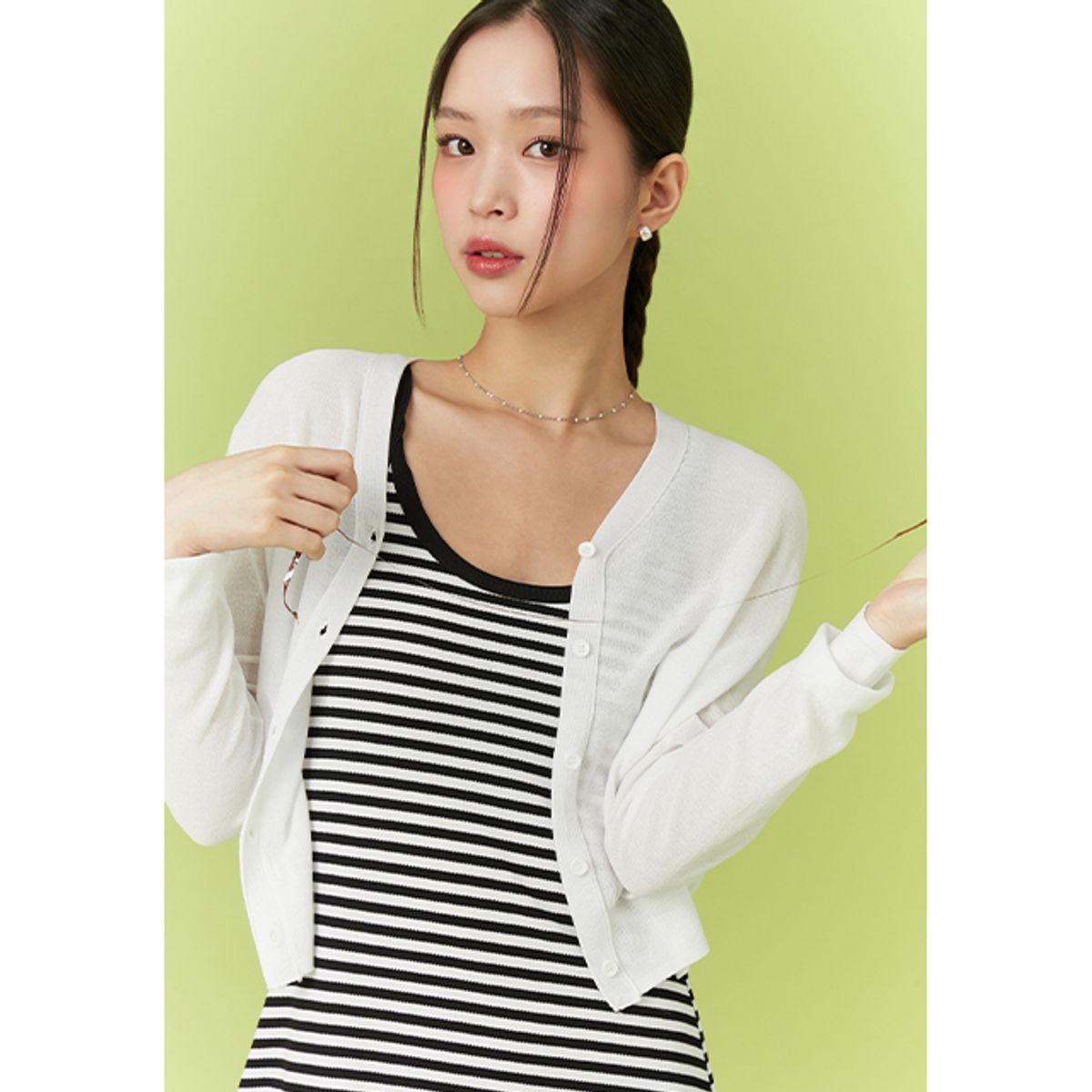 랩(LAP) 썸머 베이직 긴팔 가디건 AR2KG461