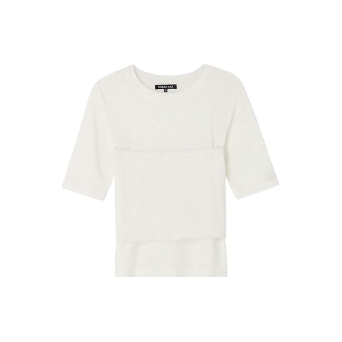 랩(LAP) 꼬임 뷔스티에 반팔티셔츠 AR2CT464