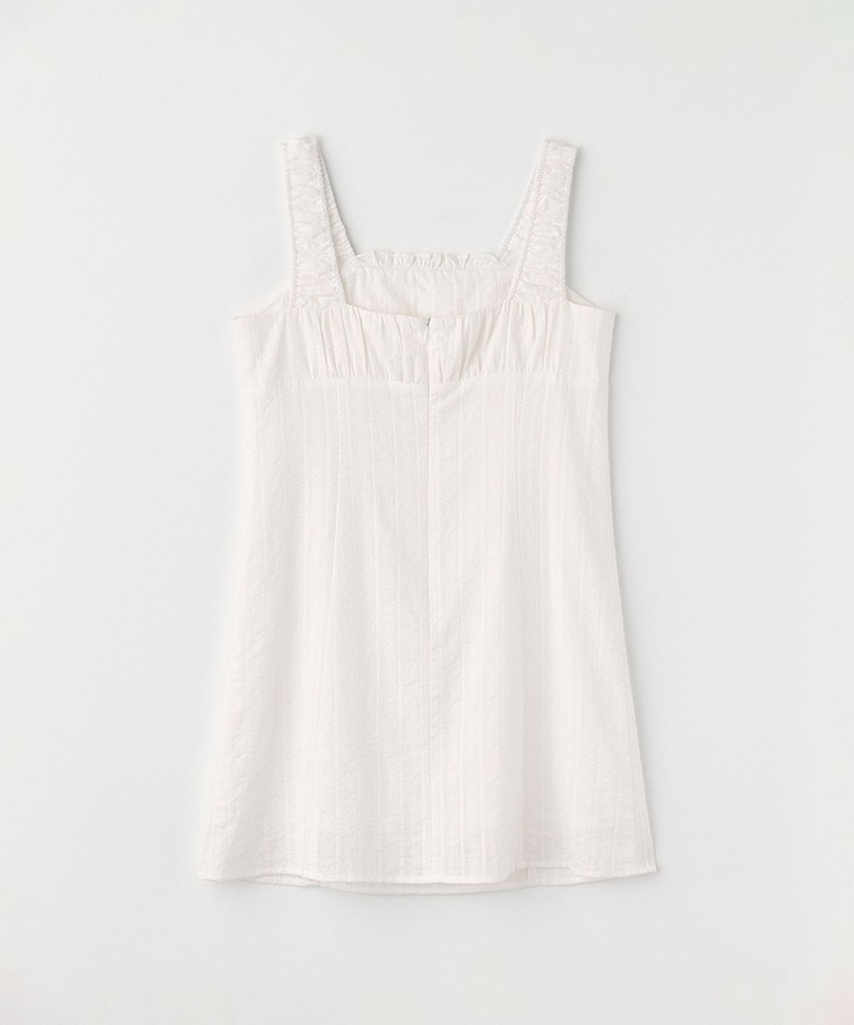 셀리테일즈(CELITAILS) SHIRRING COTTON SLEEVELESS MINI DRESS_IVORY