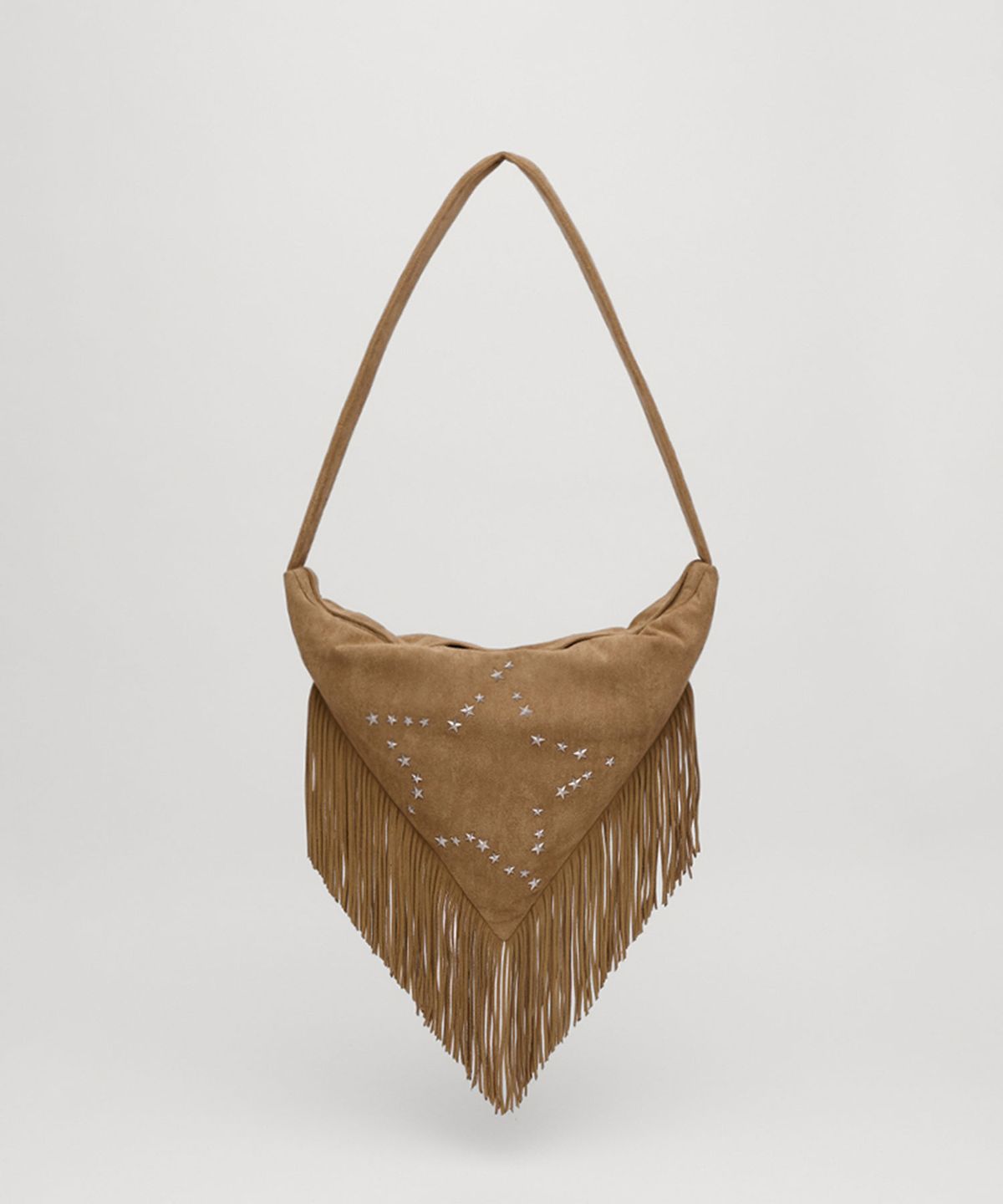 셀리테일즈(CELITAILS) STAR FRINGE SUEDE BAG_CAMEL