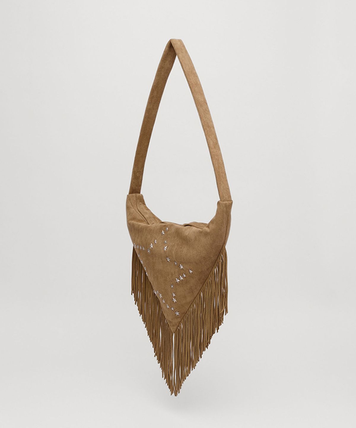 셀리테일즈(CELITAILS) STAR FRINGE SUEDE BAG_CAMEL