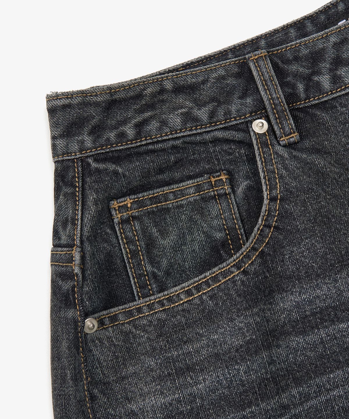 토피(TOFFEE) 워시드 버뮤다 데님 팬츠 (DEEP INDIGO)