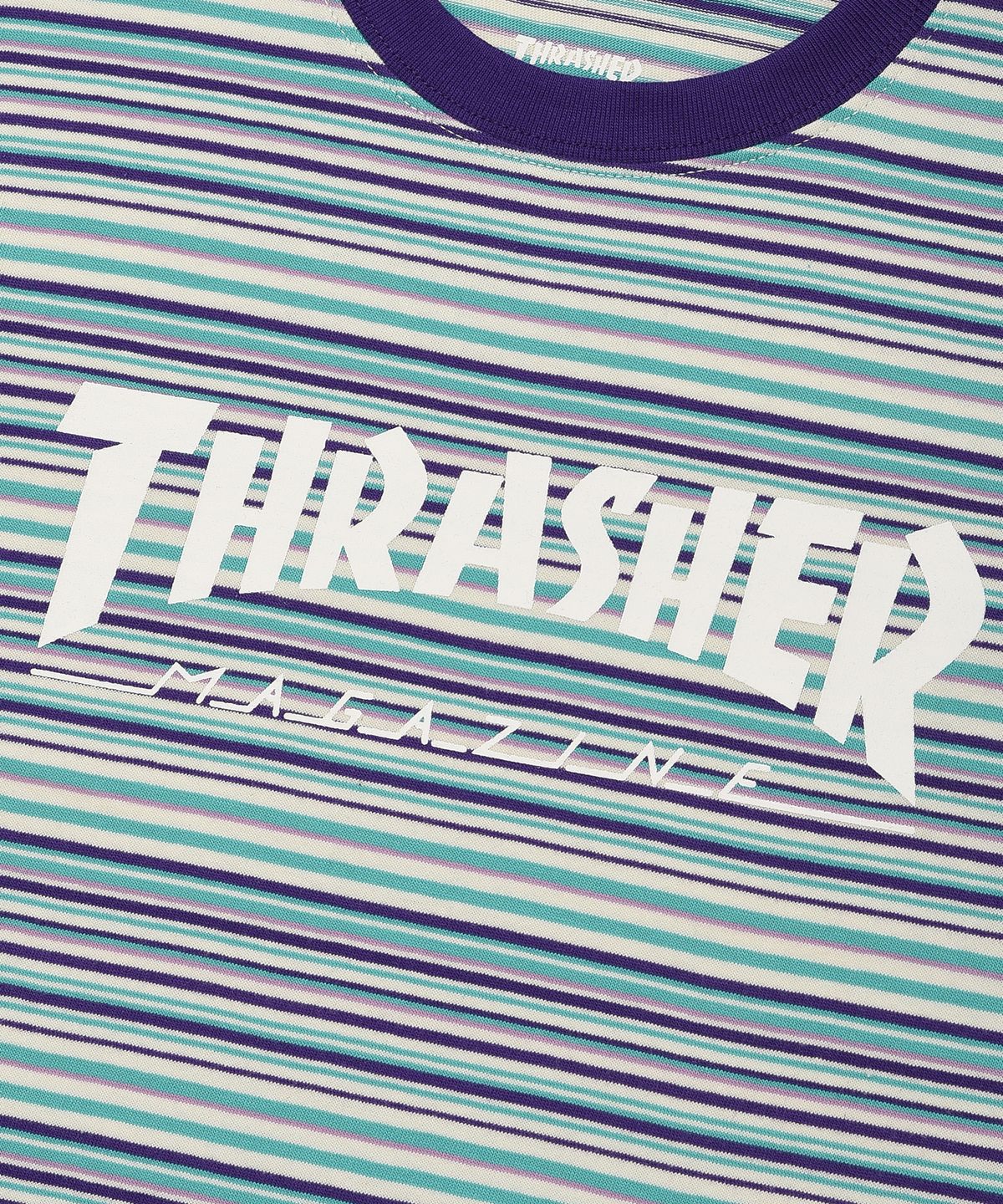 트레셔키즈(THRASHERKIDS) 키즈 플레임 멀티 스트라이프 반팔 티셔츠 민트
