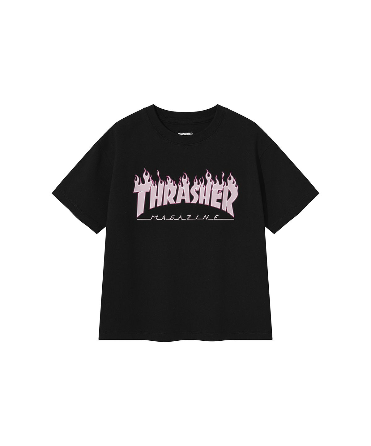 트레셔키즈(THRASHERKIDS) 키즈 플레임 반팔티셔츠 블랙