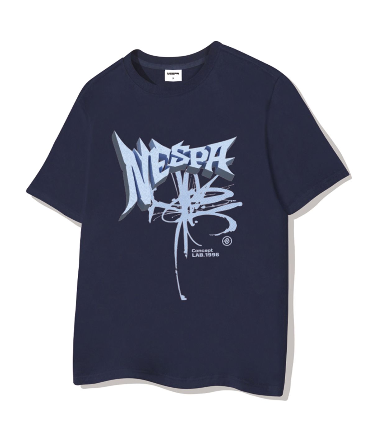 네스파 스튜디오(NESPA STUDIO) 블루아트워크 오버핏 반팔티셔츠 4 Color [NSSE_1005]