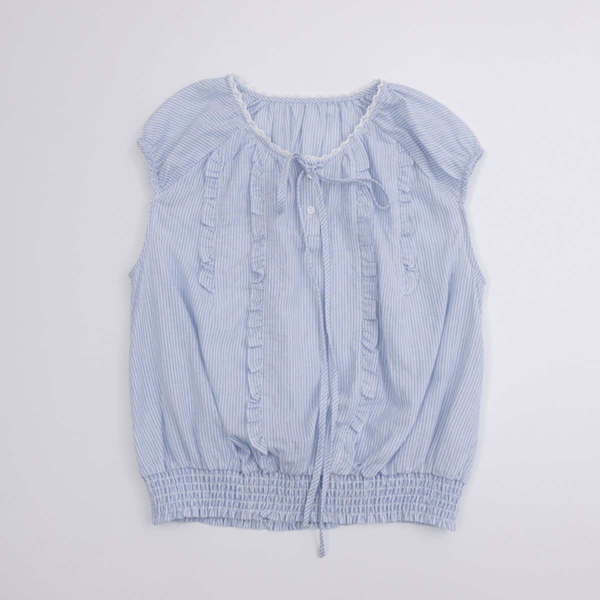던드롭(DUNDROP) DD_Striped ribbon top_2color
