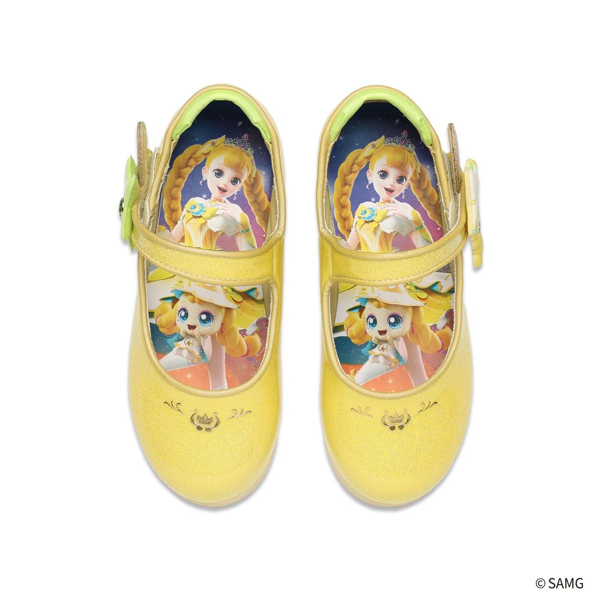 슈마커 키즈(SHOEMARKERKIDS) 웨버 캐치 티니핑 빤짝핑 LED 글리터 플랫 (0096140) WV25029 YE