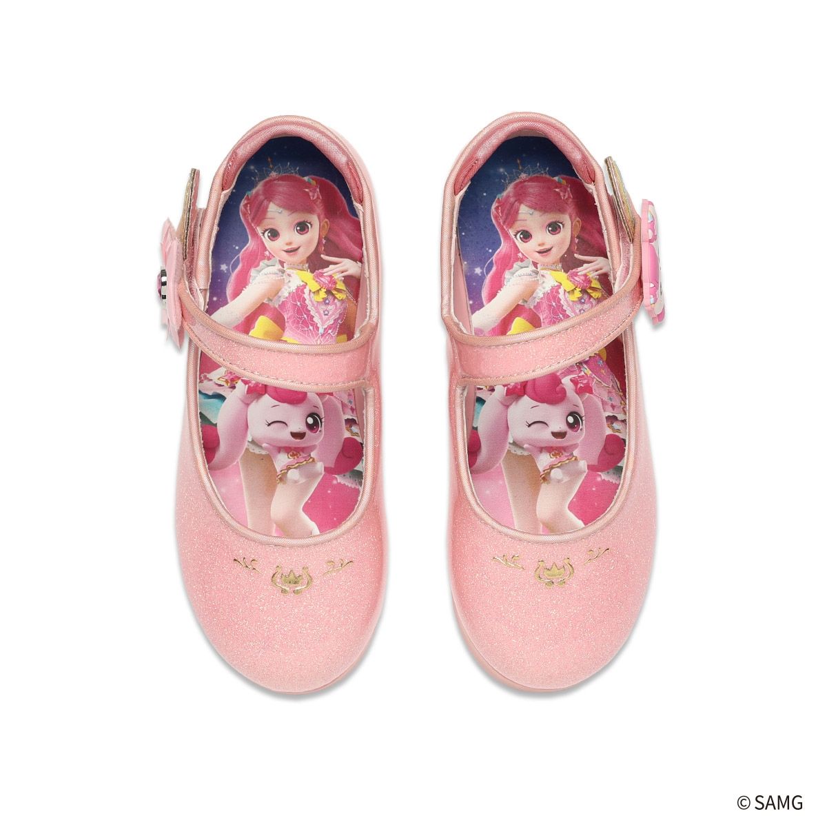 슈마커 키즈(SHOEMARKERKIDS) 웨버 캐치 티니핑 하츄핑 LED 글리터 플랫 (0096137) WV25029 PK
