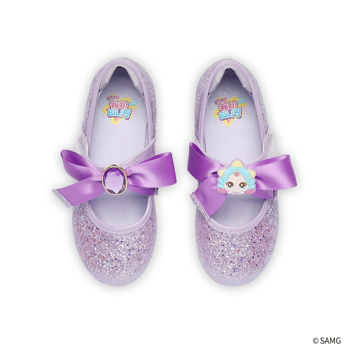 슈마커 키즈(SHOEMARKERKIDS) 웨버 캐치 티니핑 초롱핑 LED 리본 플랫  (0096135) WV25028 PL