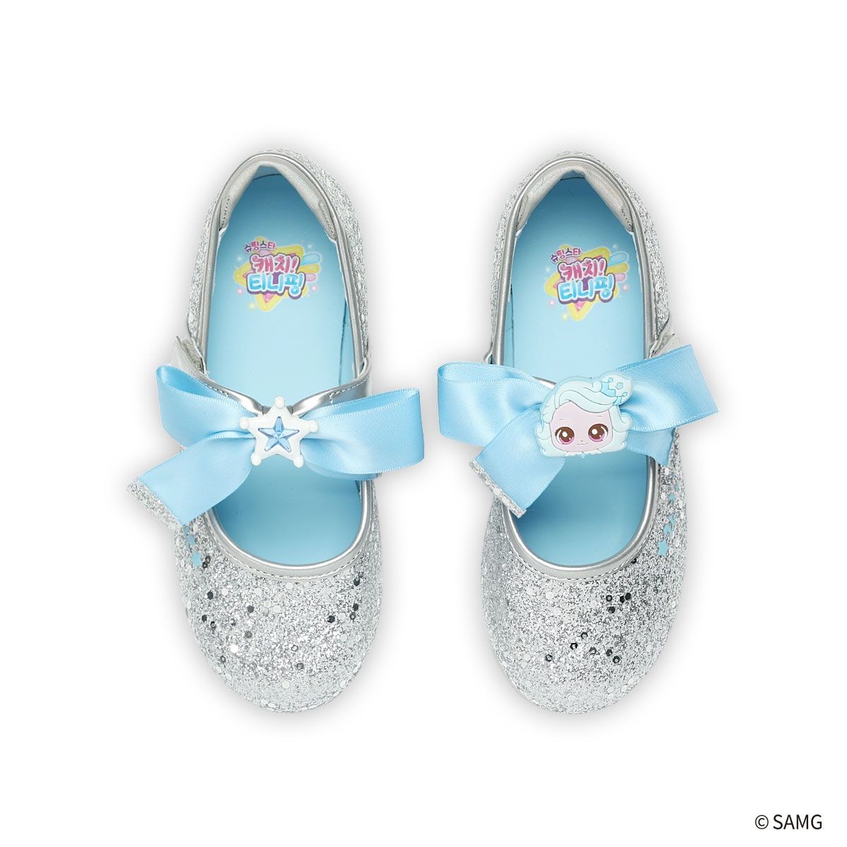 슈마커 키즈(SHOEMARKERKIDS) 웨버 캐치 티니핑 빛나핑 LED 리본 플랫  (0096134) WV25028 SV