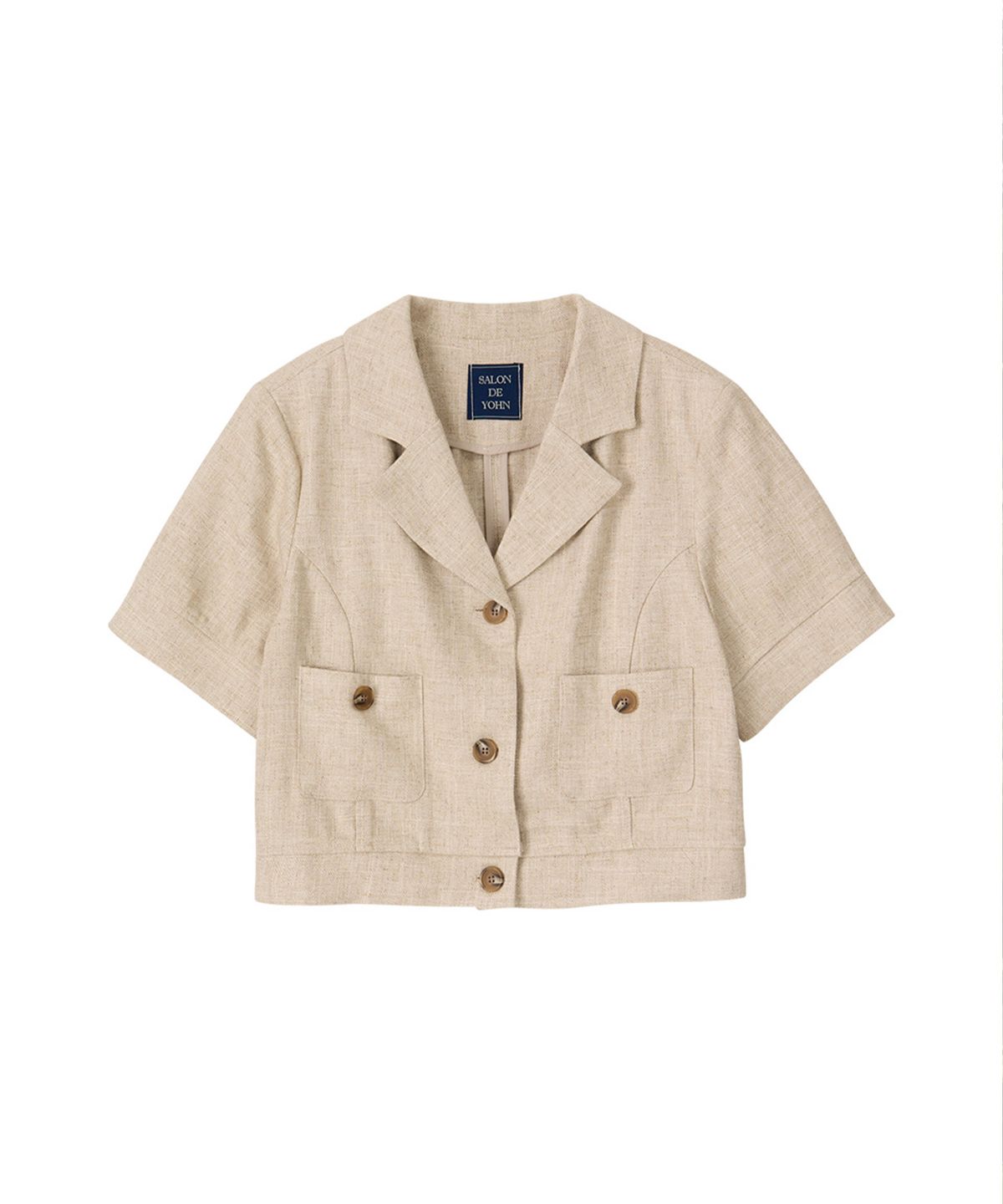 살롱 드 욘(SALON DE YOHN) Classic Linen Short Jacket_ Beige