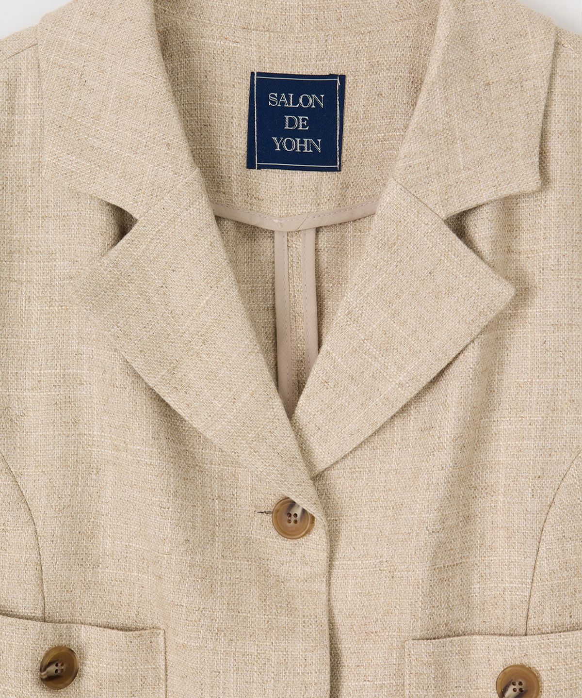 살롱 드 욘(SALON DE YOHN) Classic Linen Short Jacket_ Beige