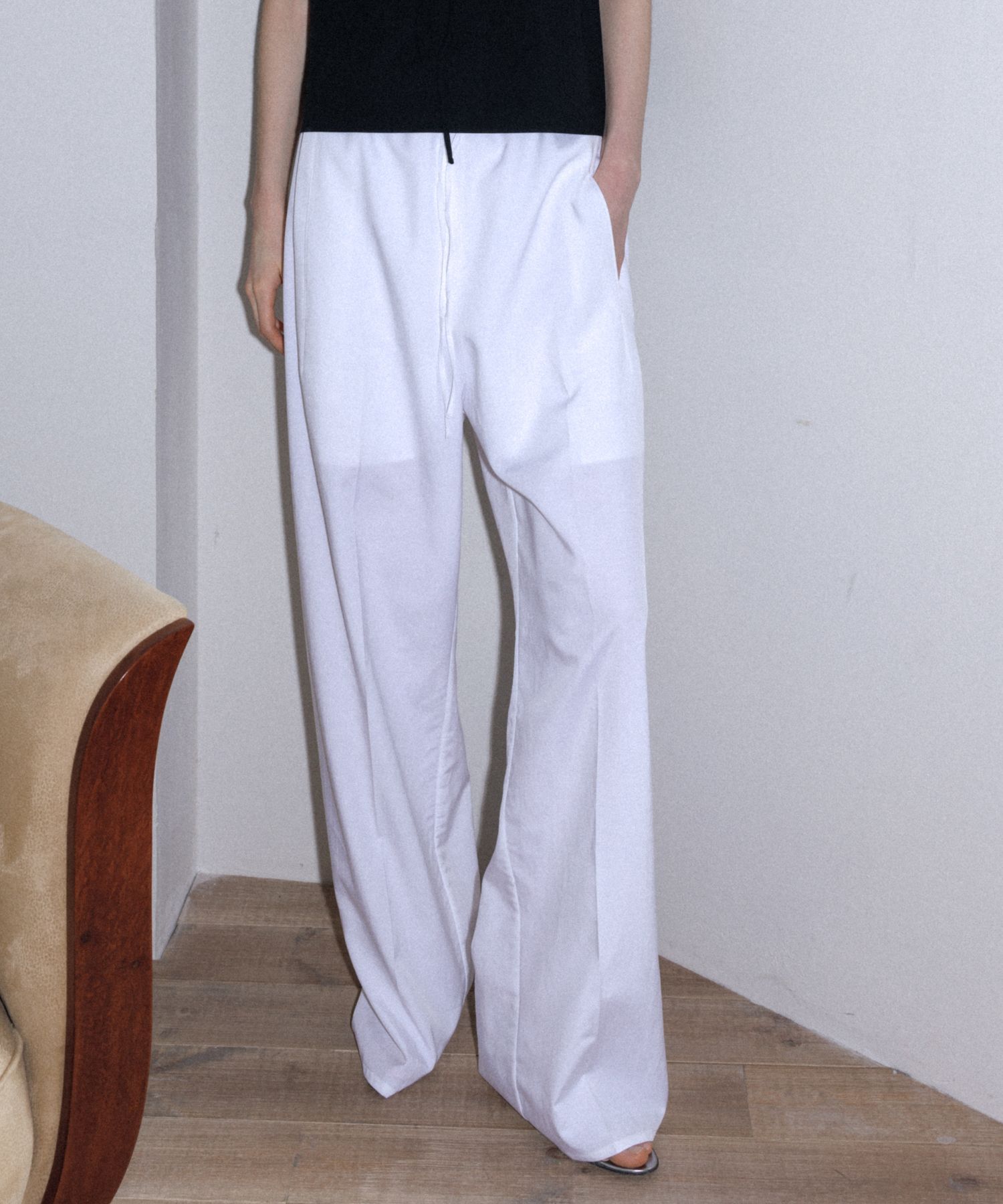 パンツ STUDIOTABLE : 25SS / DOUBLE WAIST BANDING COTTON PANTS MUSINSA | STUDIOTABLE DOUBLE WAIST BANDING COTTON PANTS, WHITE