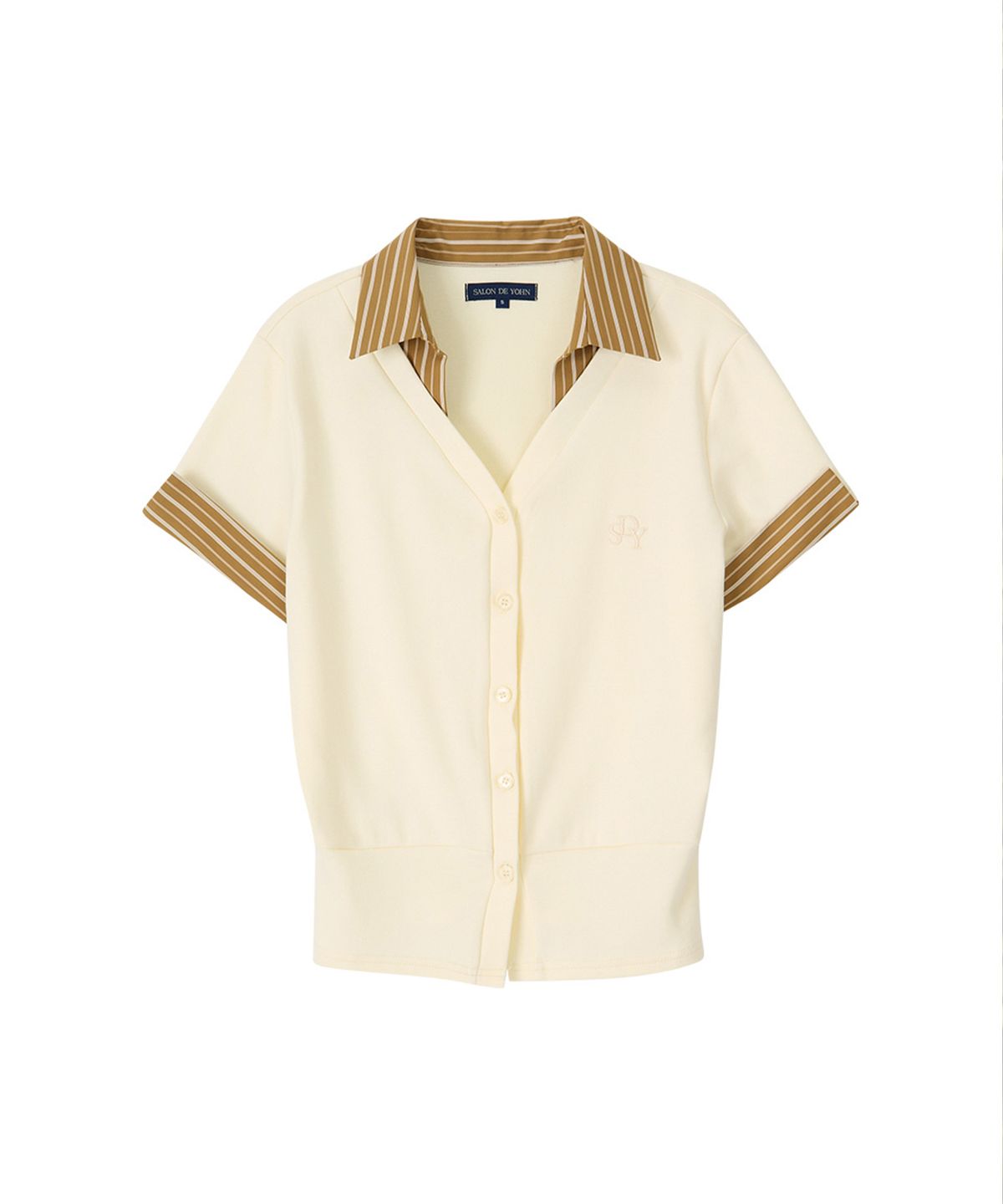 살롱 드 욘(SALON DE YOHN) Timeless Short Sleeve Cardigan_ Ivory