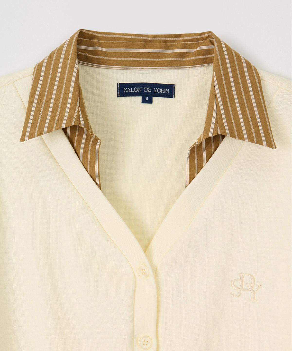 살롱 드 욘(SALON DE YOHN) Timeless Short Sleeve Cardigan_ Ivory