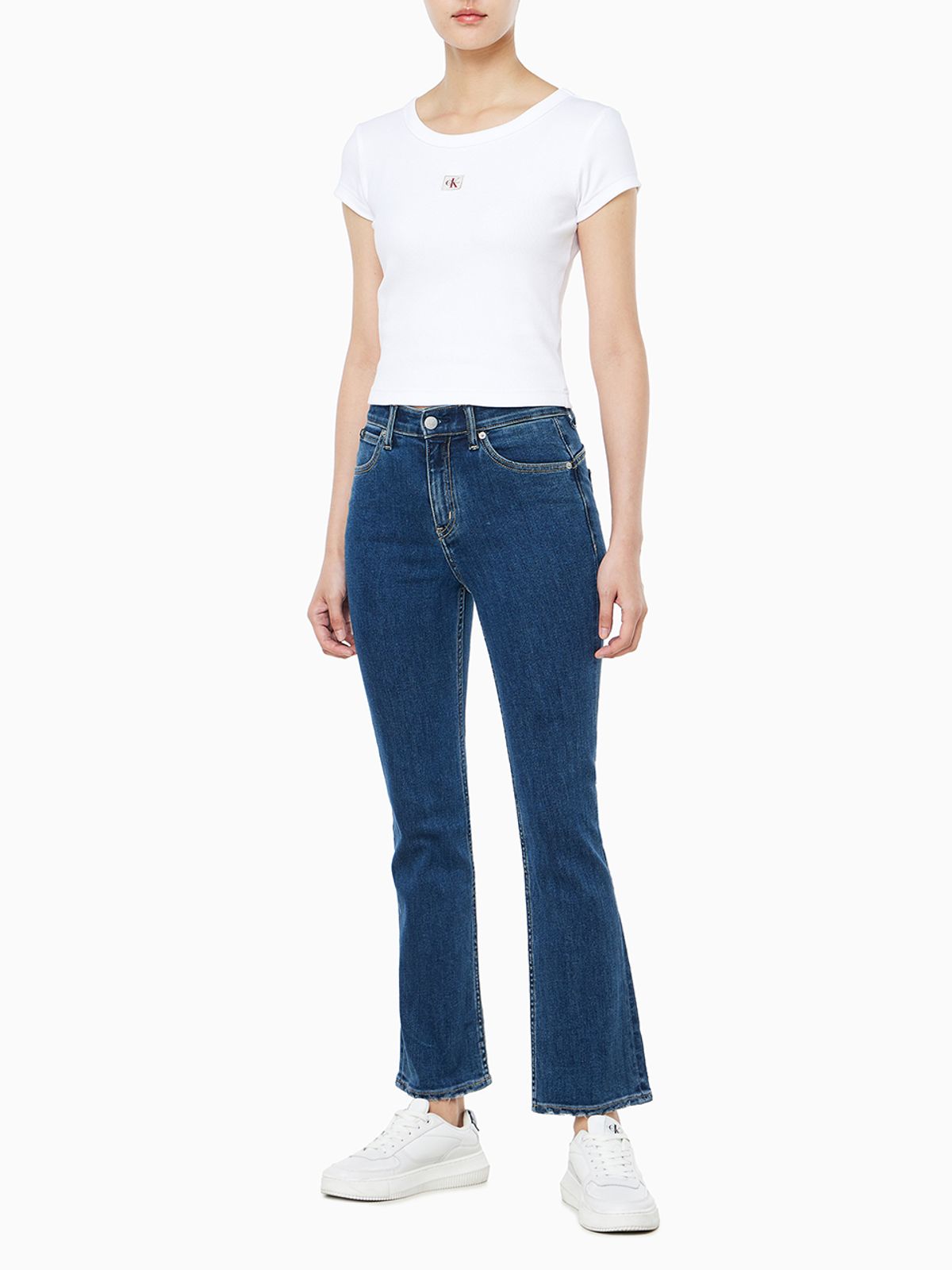 캘빈클라인 진(CALVIN KLEIN JEANS) 여성 우븐라벨 립 베이비 티 47C200G YAA