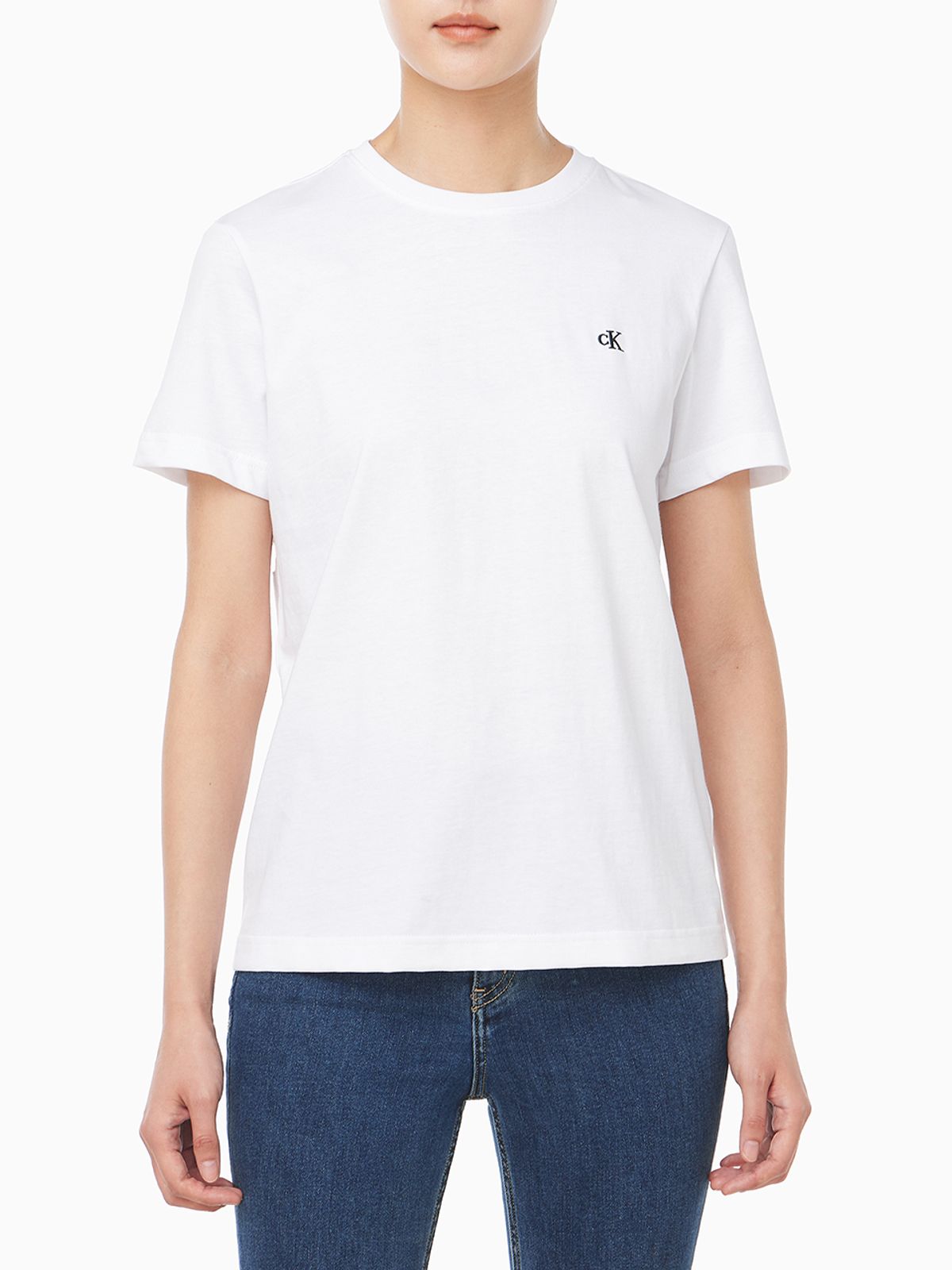 캘빈클라인 진(CALVIN KLEIN JEANS) 여성 모노그램 크루넥 반팔 티셔츠 47B224G YAA