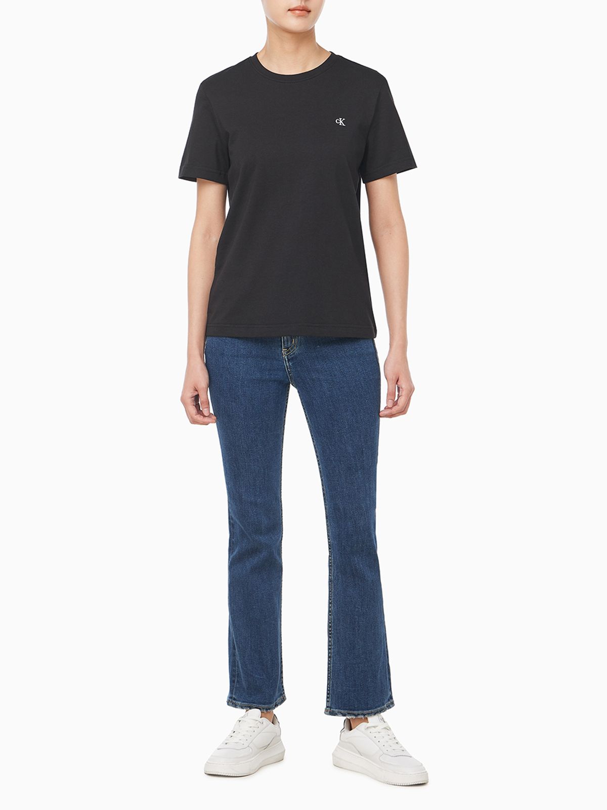 캘빈클라인 진(CALVIN KLEIN JEANS) 여성 모노그램 크루넥 반팔 티셔츠 47B224G UB1