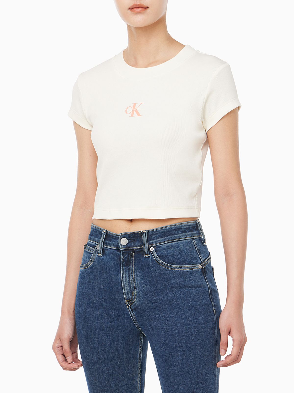 캘빈클라인 진(CALVIN KLEIN JEANS) 여성 모노그램 베이비 반팔 티셔츠 47AB802 YC9