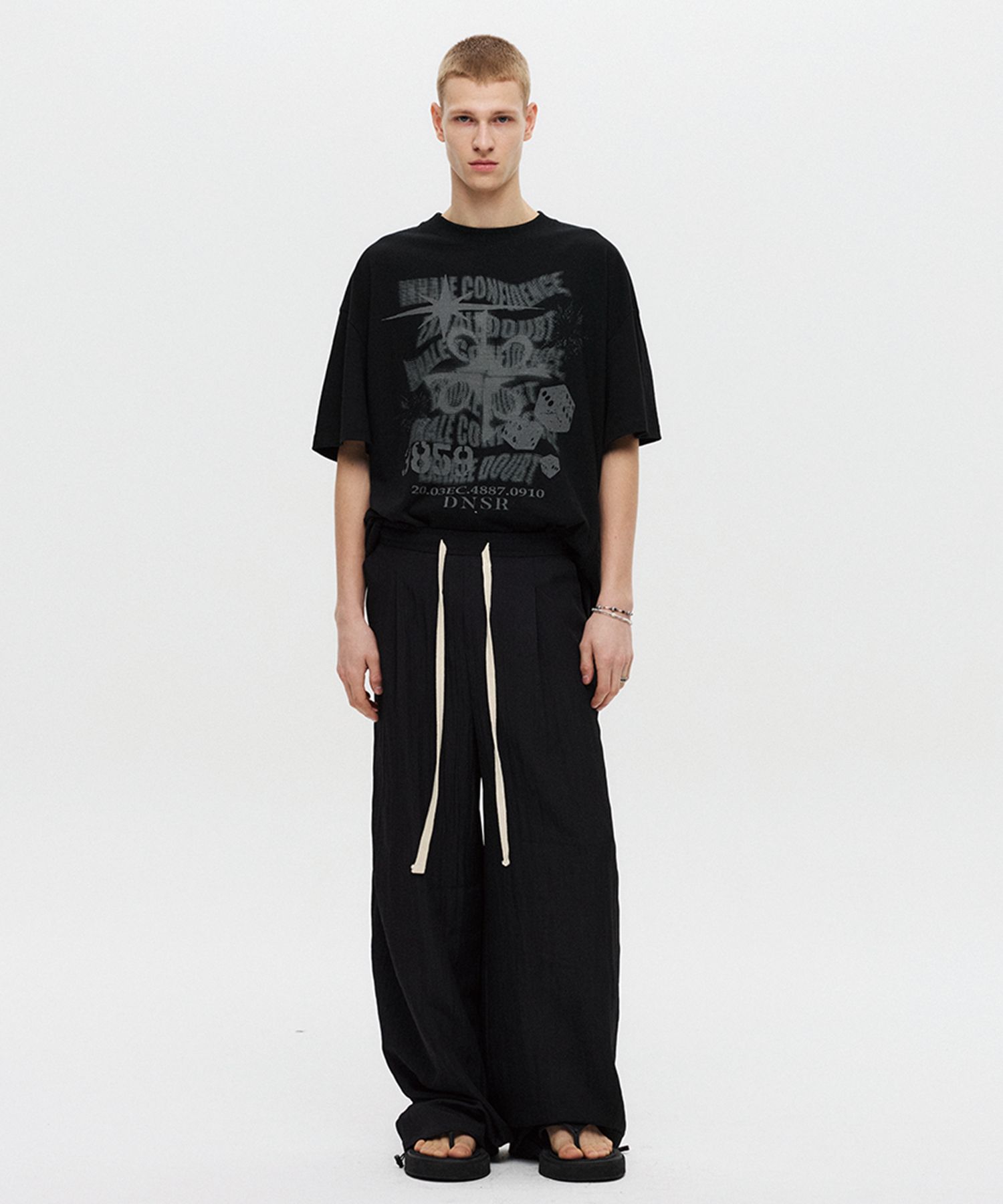 スラックス DNSR Summer one-tuck wide pants 5SH146 MUSINSA | DNSR Summer one-tuck wide pants black