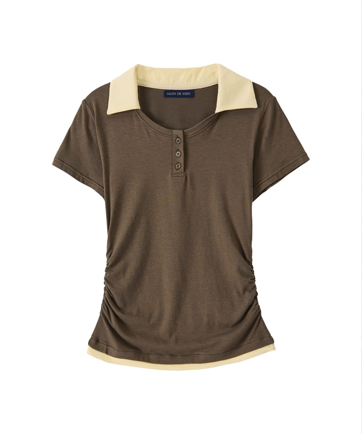 살롱 드 욘(SALON DE YOHN) Collar Point Slim Fit T_ Brown