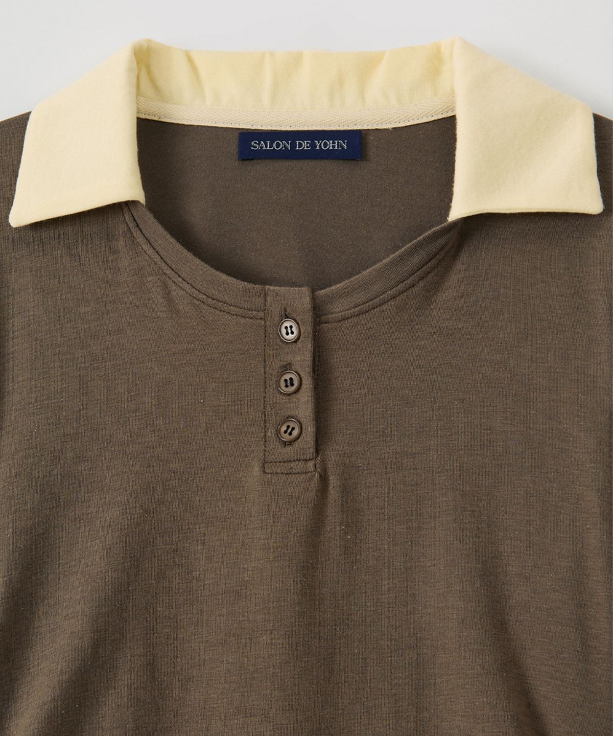 살롱 드 욘(SALON DE YOHN) Collar Point Slim Fit T_ Brown