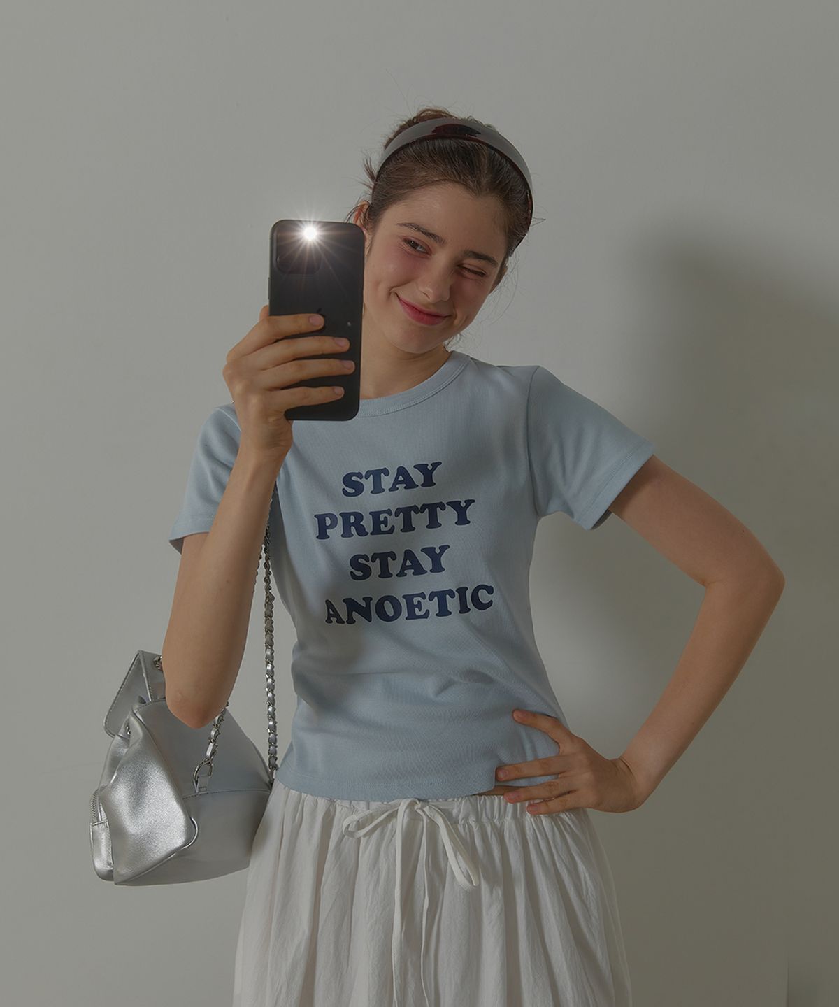 아노에틱(ANOETIC) ANC STAY PRETTY T-SHIRT_BLUE