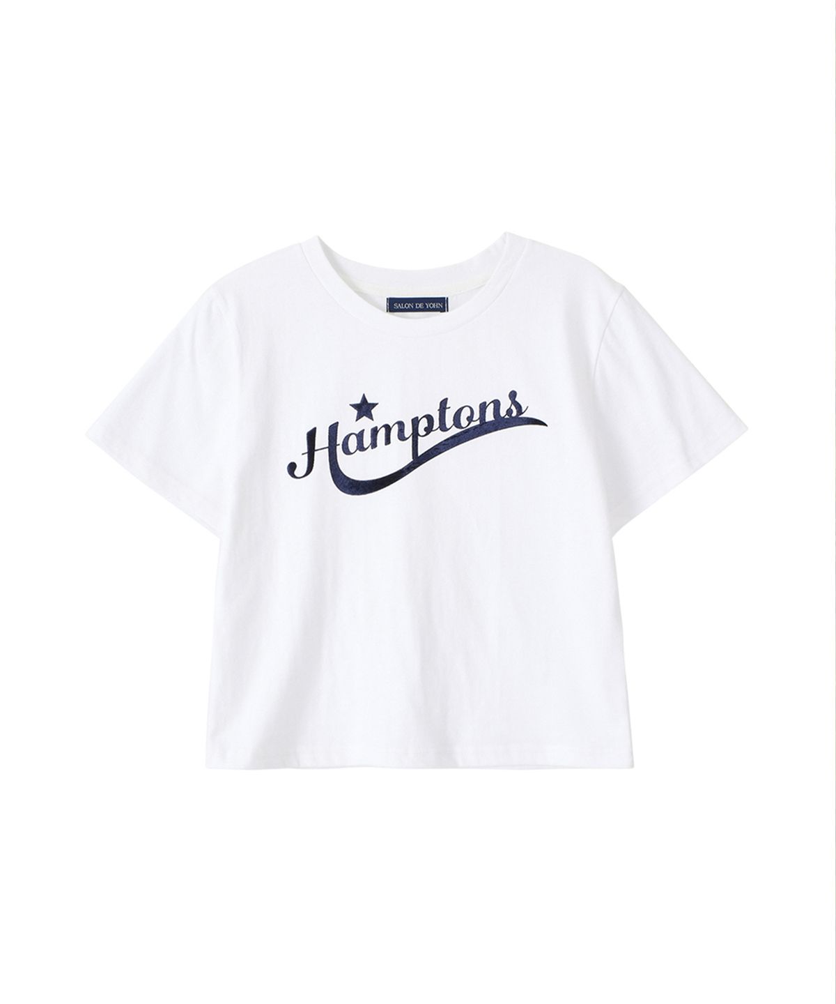 살롱 드 욘(SALON DE YOHN) Hampton Crop T_ White+Navy