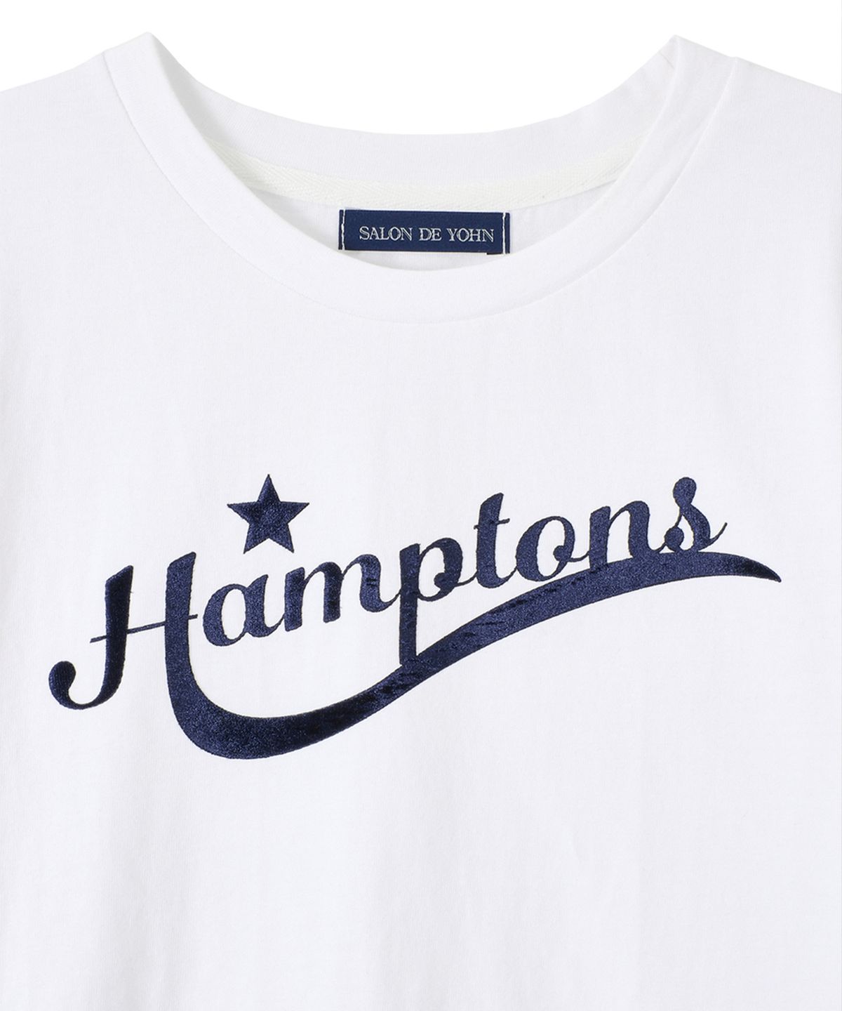 살롱 드 욘(SALON DE YOHN) Hampton Crop T_ White+Navy