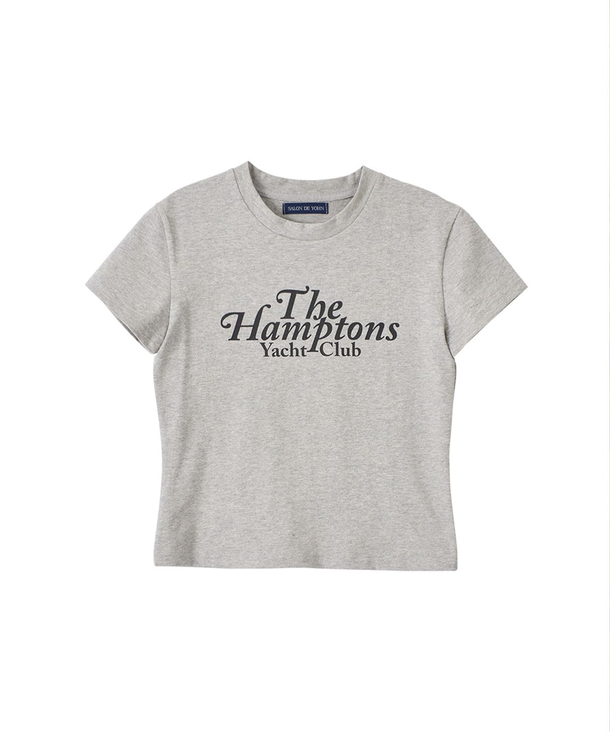 살롱 드 욘(SALON DE YOHN) Hampton Yacht Club Crop T_ Gray