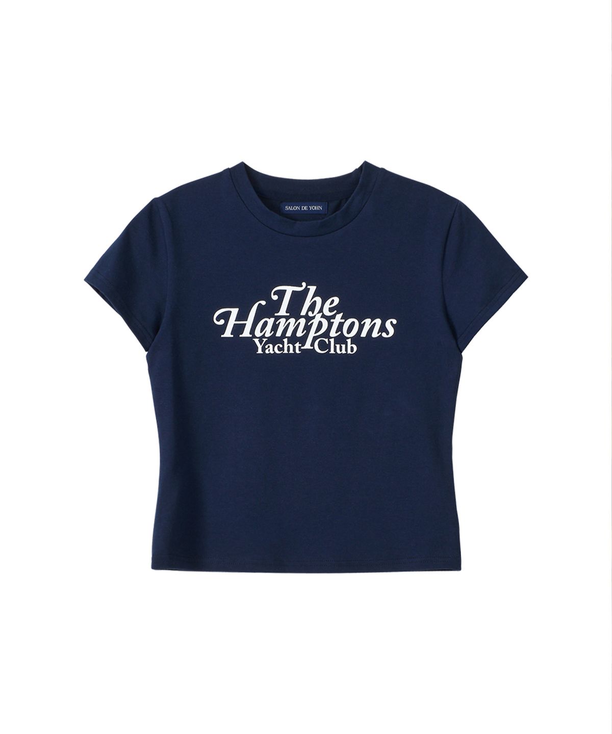 살롱 드 욘(SALON DE YOHN) Hampton Yacht Club Crop T_ Navy
