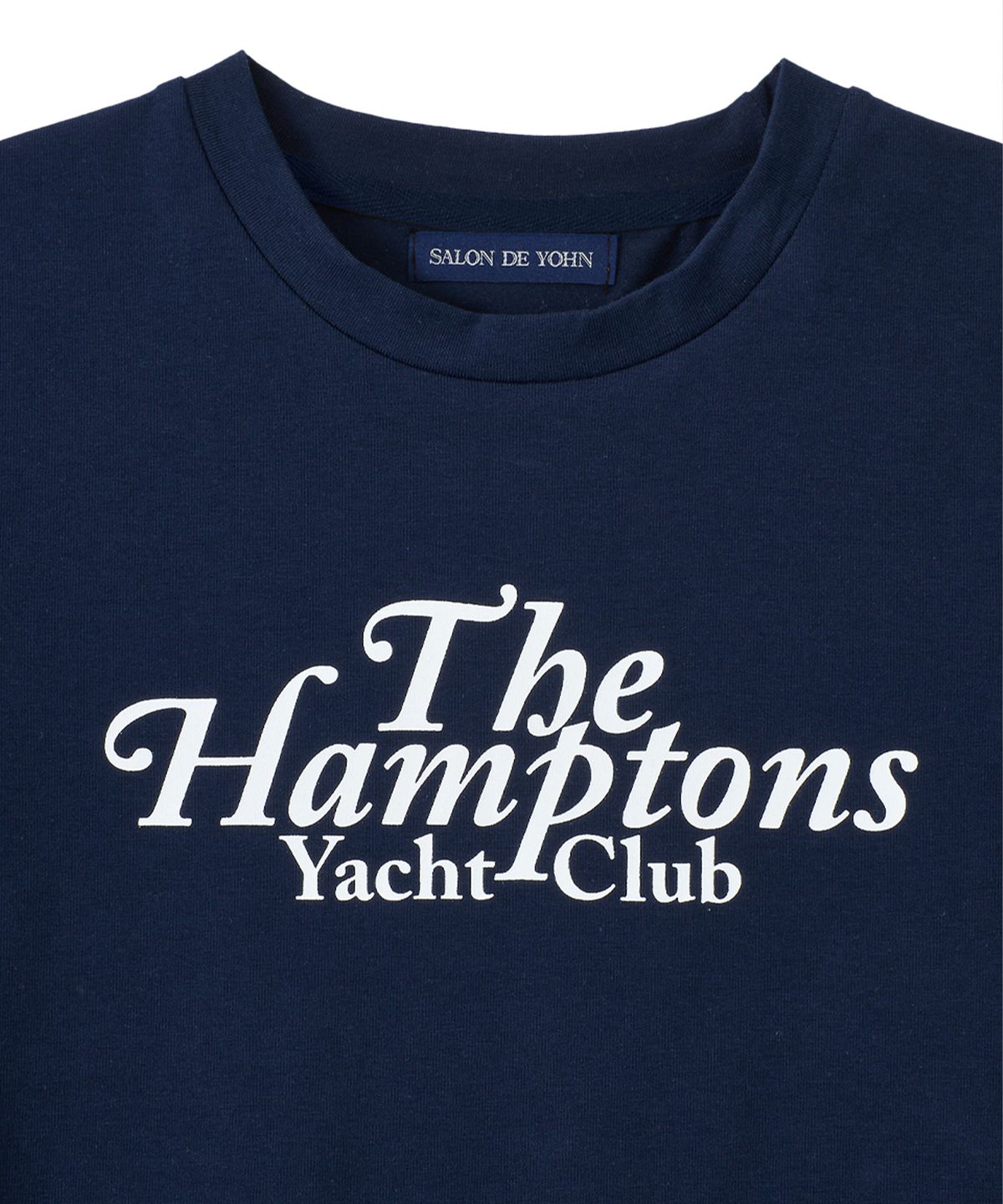 살롱 드 욘(SALON DE YOHN) Hampton Yacht Club Crop T_ Navy