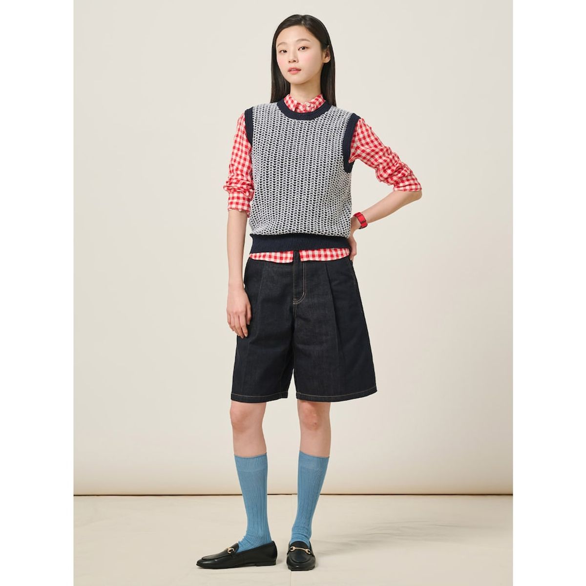 빈폴 레이디스(BEANPOLE LADIES) 보카시 베스트  네이비 (BF535UC01R)