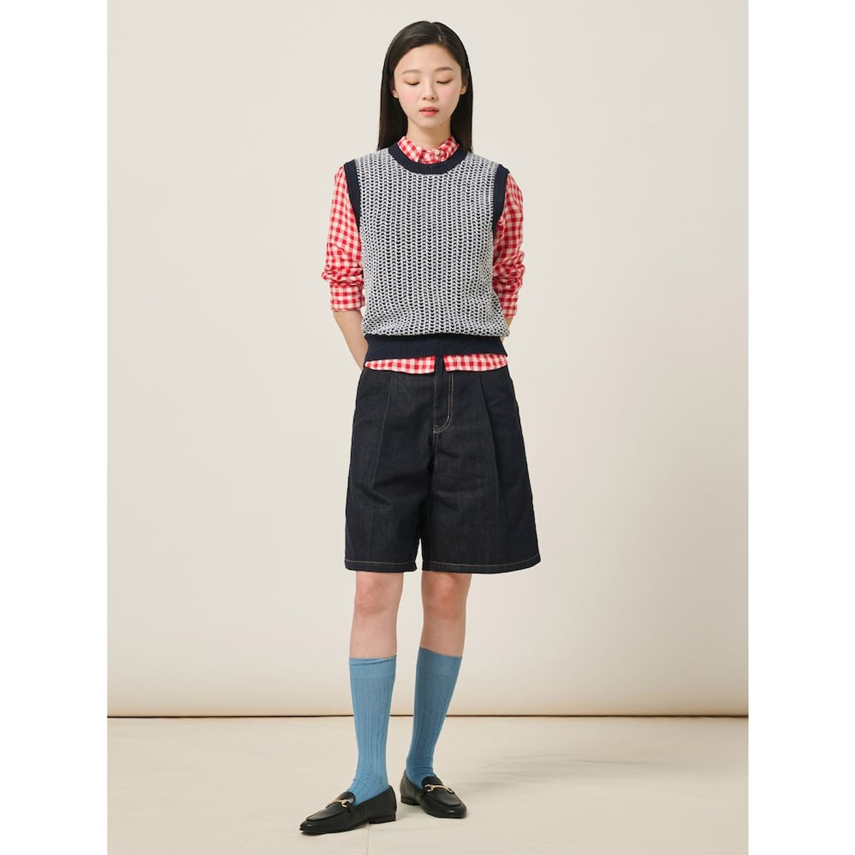 빈폴 레이디스(BEANPOLE LADIES) 보카시 베스트  네이비 (BF535UC01R)