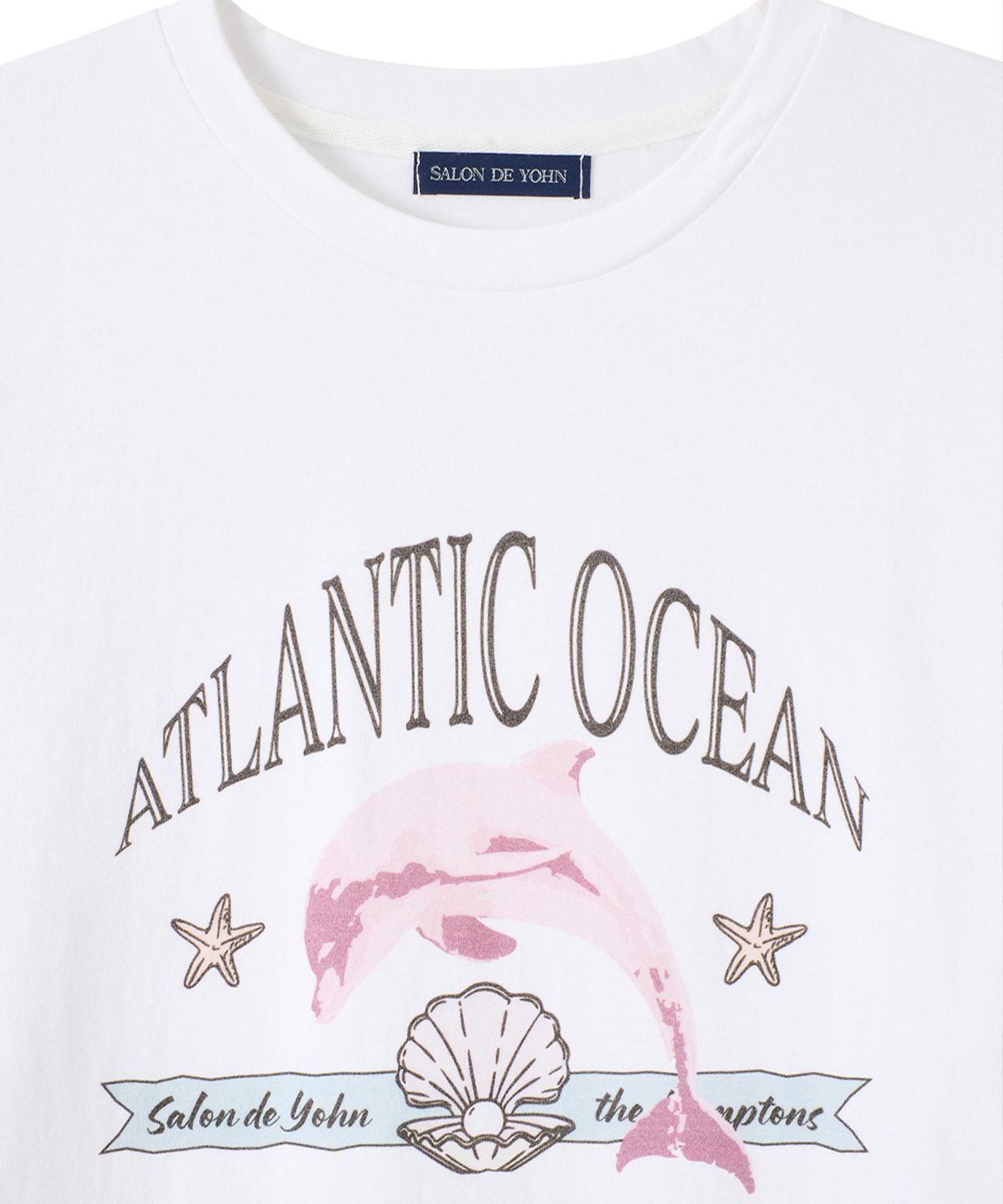 살롱 드 욘(SALON DE YOHN) Pink Dolphin Boxy T_ White