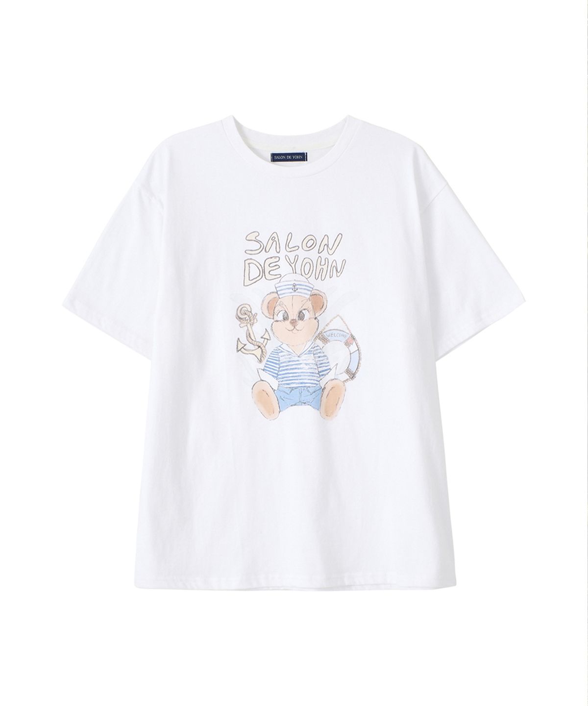 살롱 드 욘(SALON DE YOHN) Marine Bear Boxy T_ White