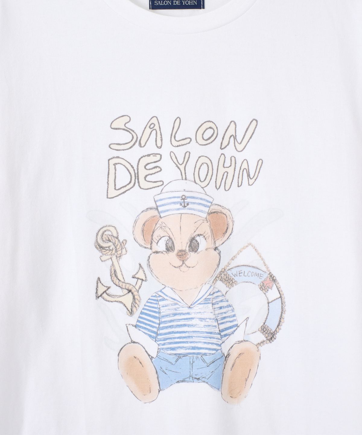 살롱 드 욘(SALON DE YOHN) Marine Bear Boxy T_ White
