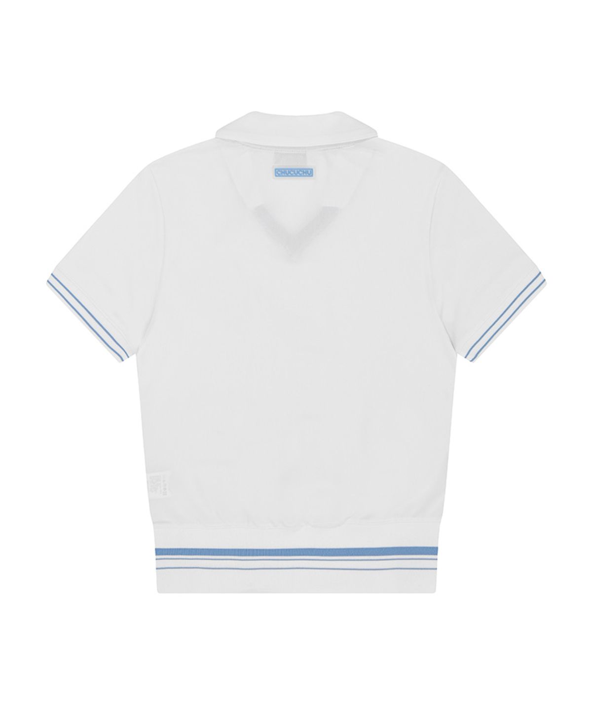 츄쿠츄(CHUCUCHU) CBESS-TS006W 브이 카라 숏슬리브 탑