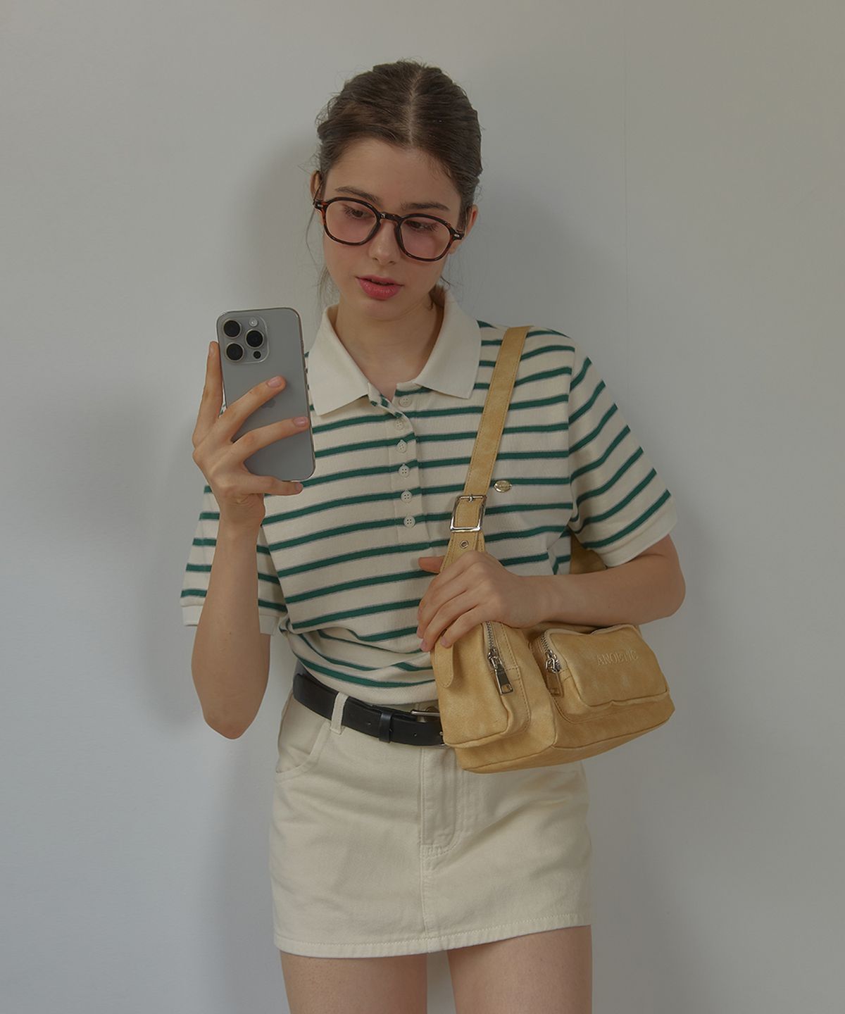 아노에틱(ANOETIC) ANC STRIPE RUGBY HALF T-SHIRT_IVORY