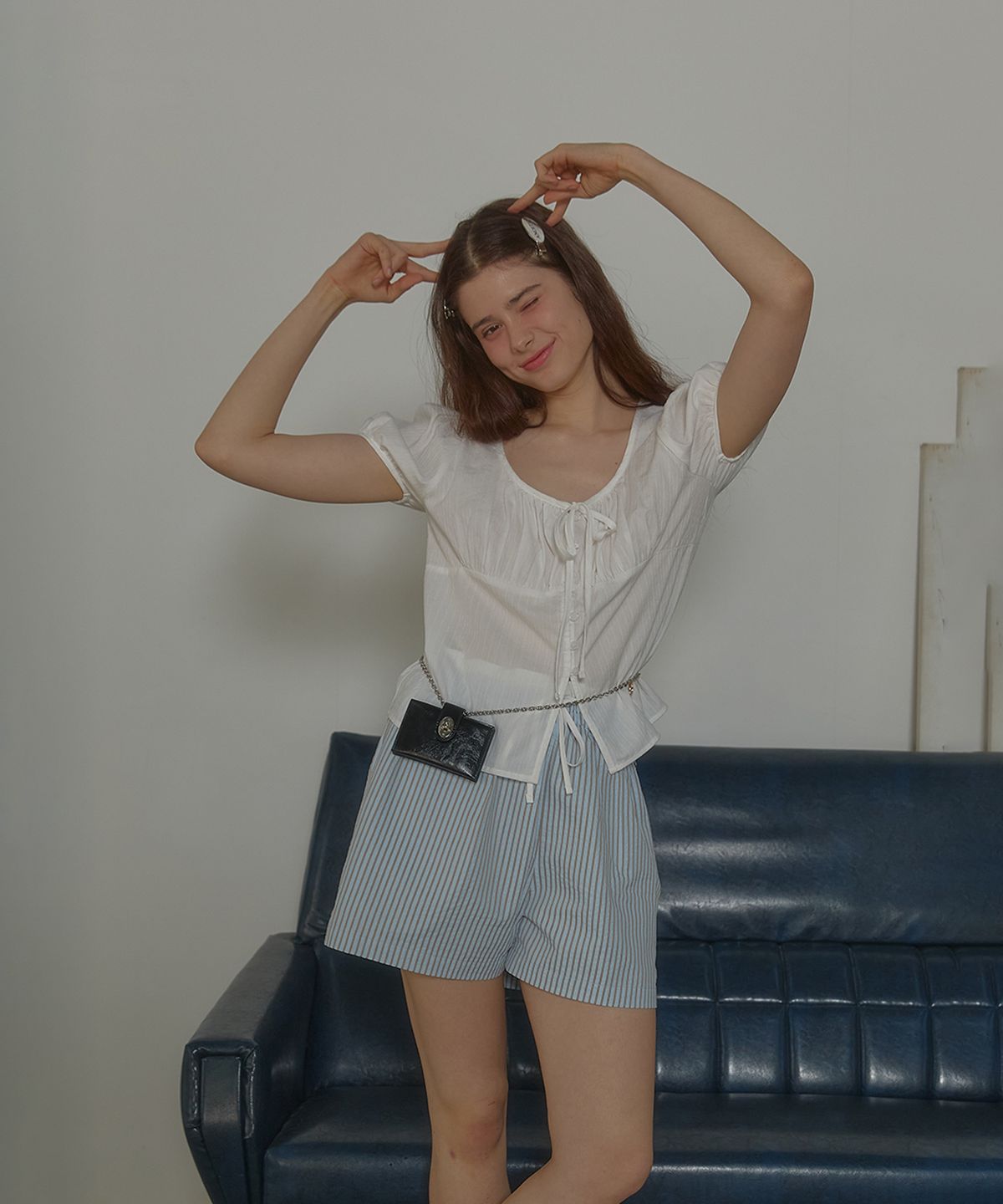 아노에틱(ANOETIC) ANC RIBBON PUFF BLOUSE_LACE WHITE