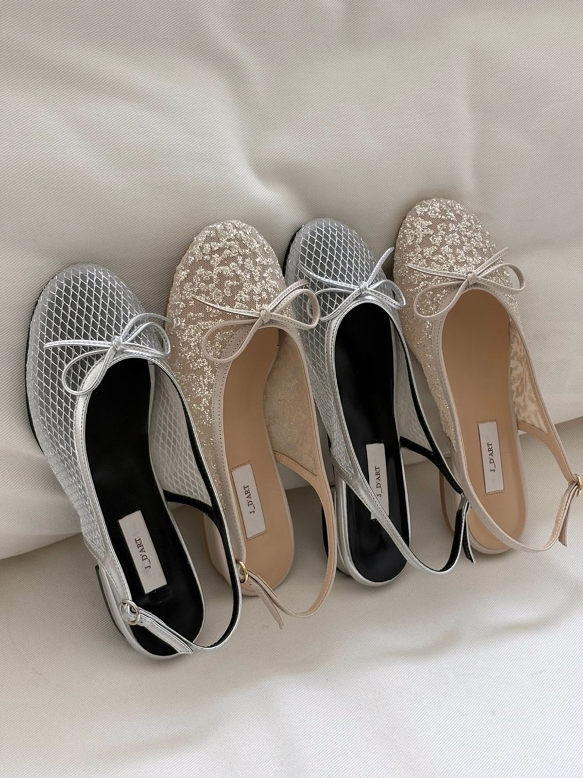 쥬다르(JEU DART) bling toe flat  beige