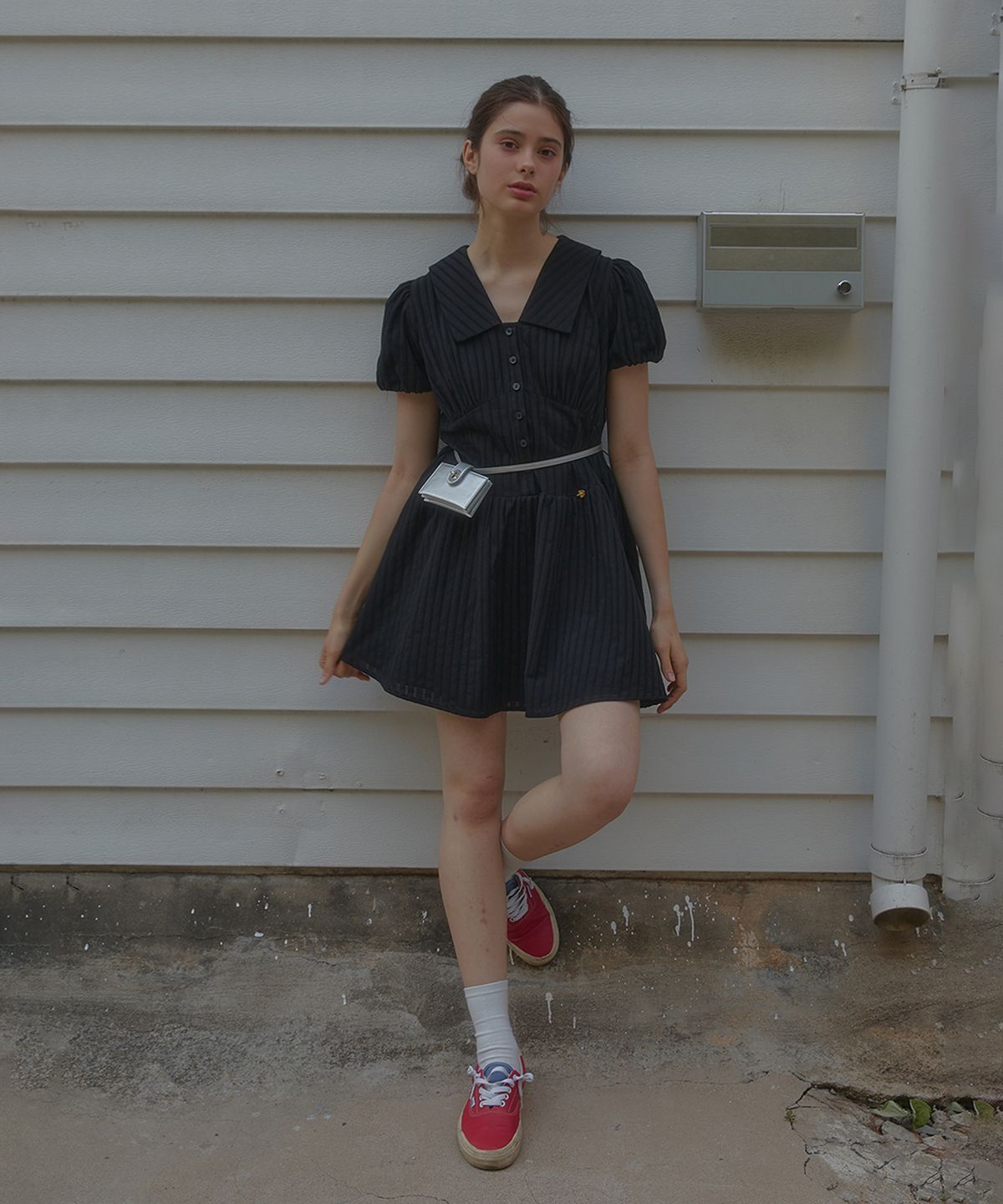 아노에틱(ANOETIC) ANC HEIDI PUFF SLEEVE DRESS_BLACK