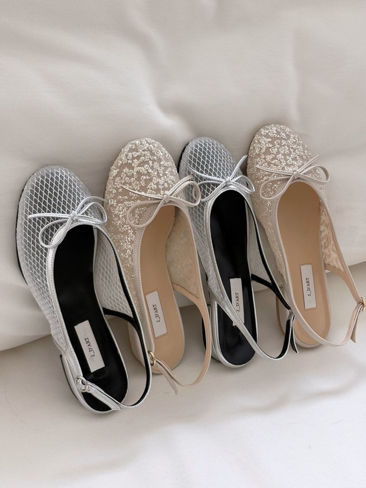 쥬다르(JEU DART) bling toe flat  silver