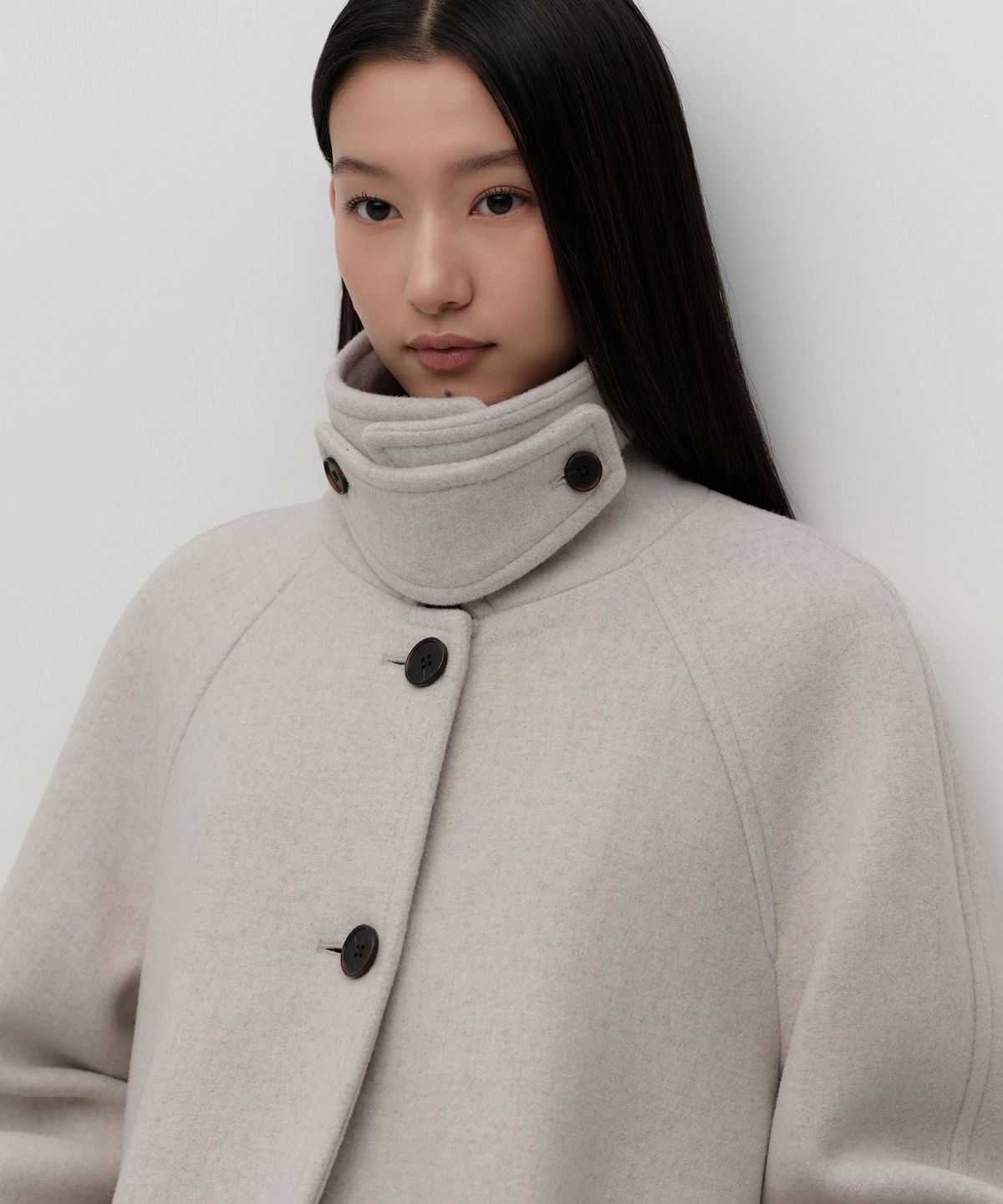 무신사 스탠다드 우먼(MUSINSA STANDARD WOMAN) 우먼즈 캐시미어 블렌드 하프 발마칸 코트 [오트밀]