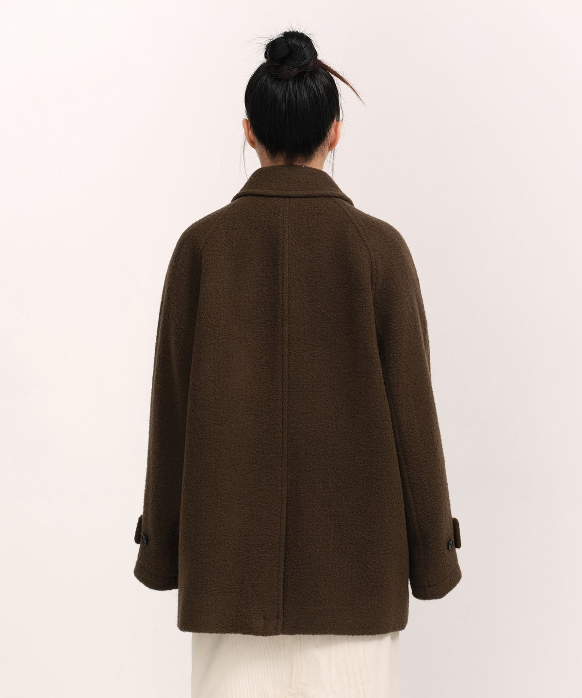무신사 스탠다드 우먼(MUSINSA STANDARD WOMAN) 우먼즈 울 블렌드 부클 하프 더플 코트 [브라운]