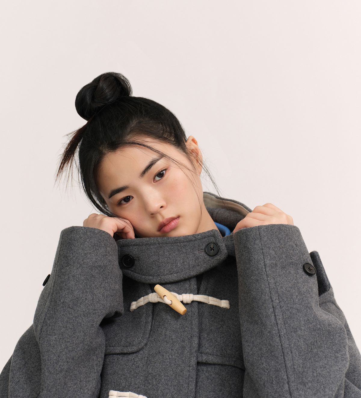 무신사 스탠다드 우먼(MUSINSA STANDARD WOMAN) 우먼즈 울 블렌드 쇼트 더플 코트 [미디엄 그레이]